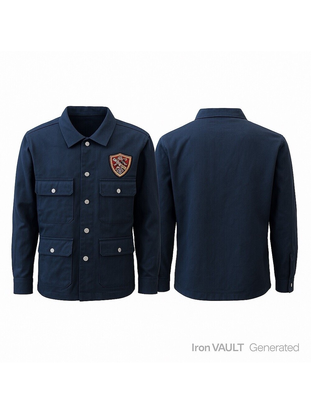 Cordova Diamond Collection Blue Lion Crest Jacket XL Button Front NWT